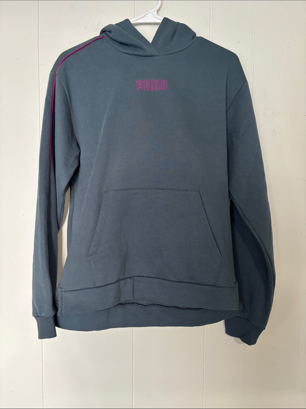 Puma Slate Blue Crewneck with Pink Trim